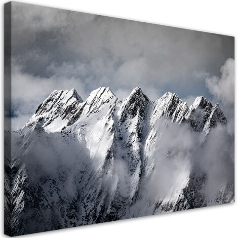 Quadro su tela, Mountain Peak in inverno - 60x40