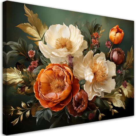 Quadro su tela, Natura Botanica Fiori Foliage - 90x60