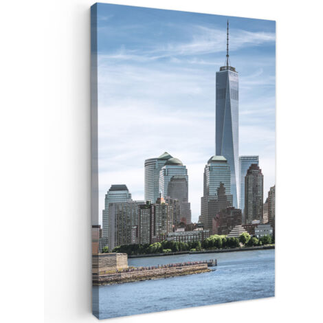 QUADRO SU TELA New York - Statua della Libertà - Acqua 20x30 cm