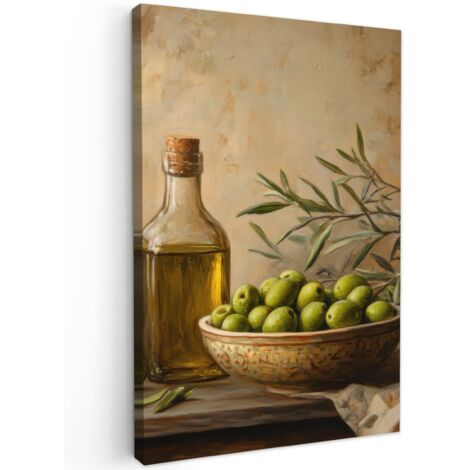 QUADRO SU TELA Olive - Natura morta - Vintage 20x30 cm