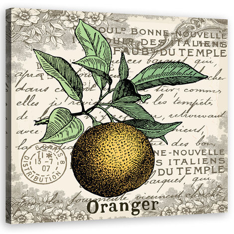 Quadro su tela, Orange vintage - 60x60