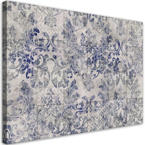Quadro su tela, Ornamento blu su piastrelle portoghesi - 100x70