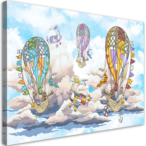 Quadro su tela, Palloncini d'aria colorate - 90x60