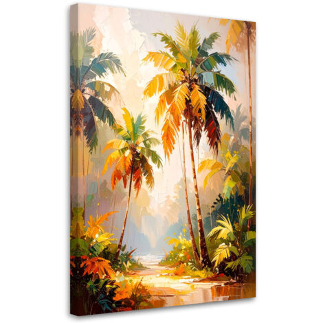 Quadro su tela, Palme Giungla Bosco tropicale - 40x60