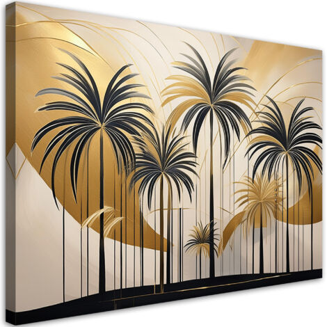 Quadro su tela, Palme tropicali botaniche - 120x80