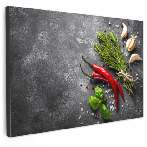 QUADRO SU TELA Pepe - Erbe - Spezie - Calcestruzzo 30x20 cm