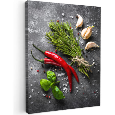 QUADRO SU TELA Pepe - Erbe - Spezie - Calcestruzzo 60x80 cm