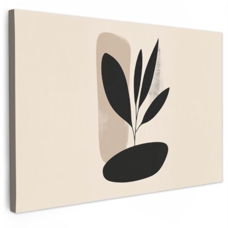 QUADRO SU TELA Pianta - Beige - Giapponese 30x20 cm