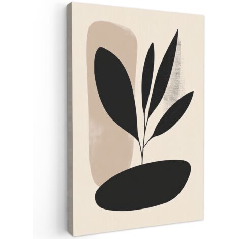QUADRO SU TELA Pianta - Beige - Giapponese 40x60 cm