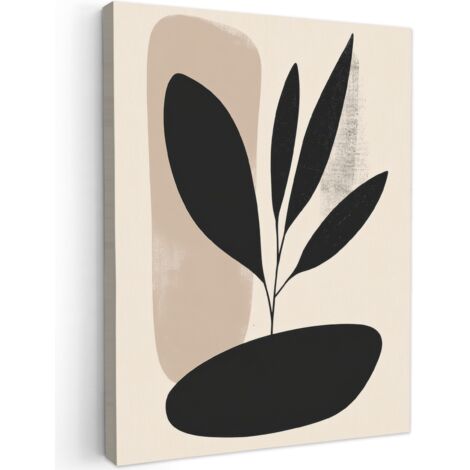 QUADRO SU TELA Pianta - Beige - Giapponese 60x80 cm