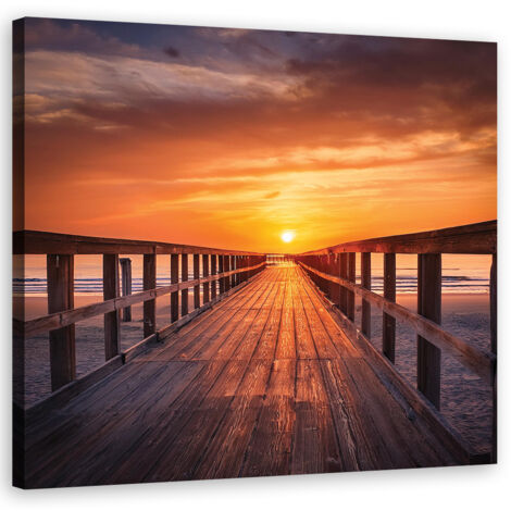 Quadro su tela, Piattaforma sul mare - 30x30
