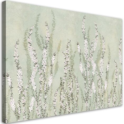 Quadro su tela, Piccoli fiori sullo sfondo del muro - 90x60