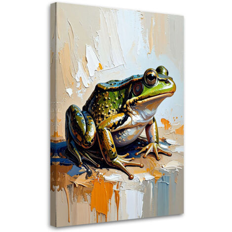 Quadro su tela, Rana verde - 60x90