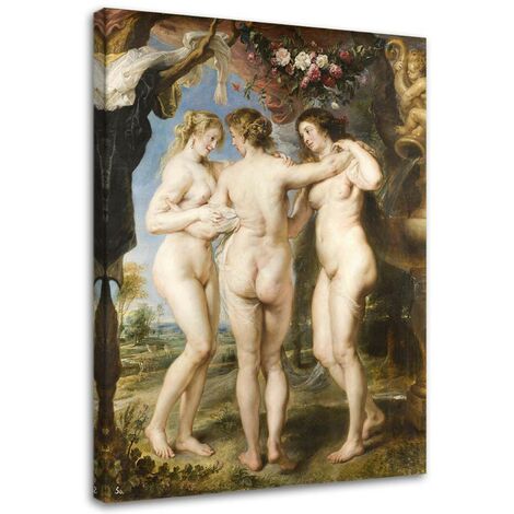 Quadro su tela, RIPRODUZIONE Le tre grazie Rubens - 60x90