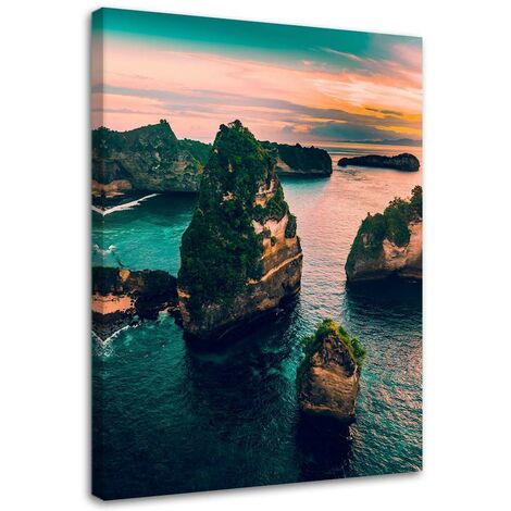 Quadro su tela, Rocce paesaggio turchese - 40x60