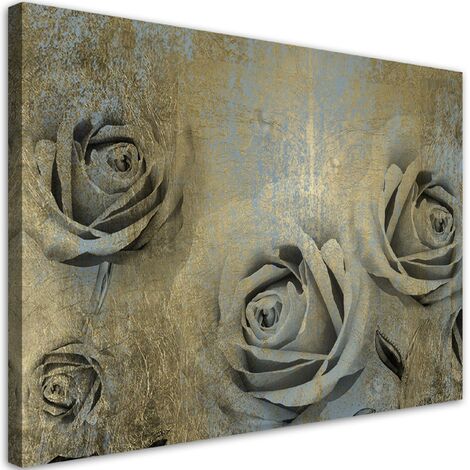 Quadro su tela, Rose dorate - 60x40