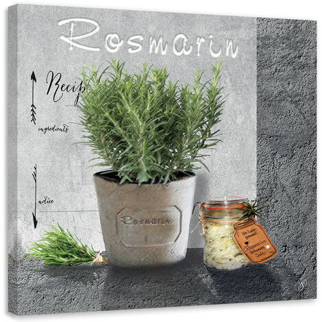 Quadro su tela, Rosemary Spetiche per la cucina - 40x40