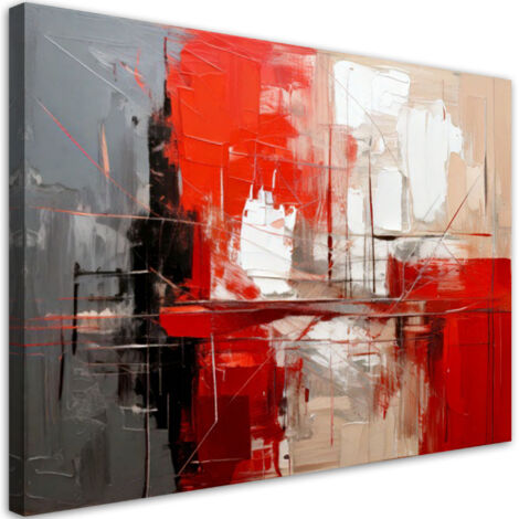 Quadro su tela, Rosso e grigio - 60x40