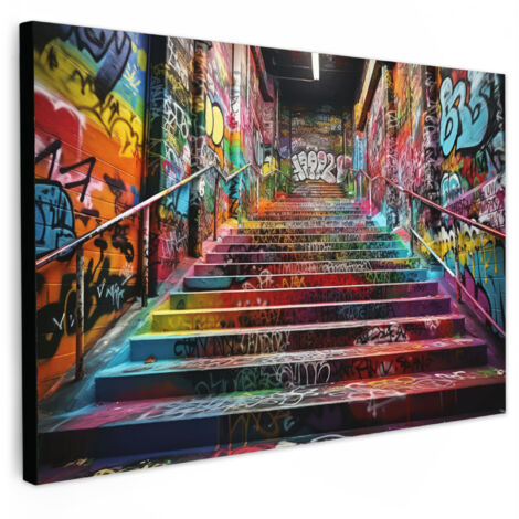 QUADRO SU TELA Scale - Graffiti - Colori - Arte 30x20 cm
