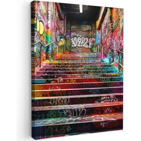 QUADRO SU TELA Scale - Graffiti - Colori - Arte 60x80 cm