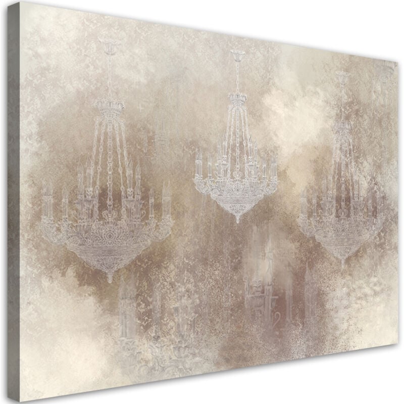 Quadro su tela, Sole al tramonto sulla spiaggia