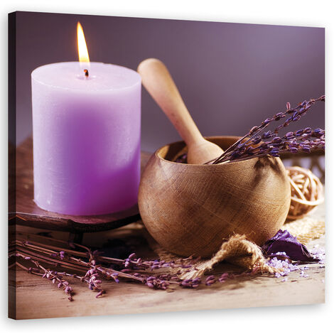 Quadro su tela, Spa Lavender Candle - 40x40