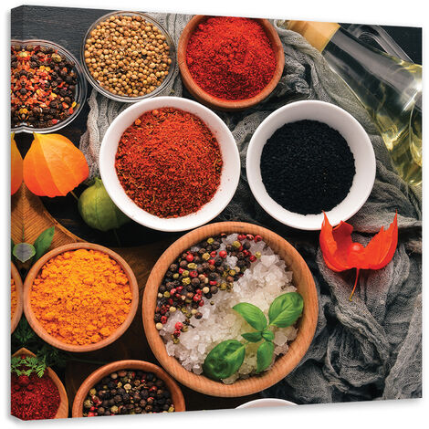 Quadro su tela, Spezie aromatiche per la cucina - 30x30