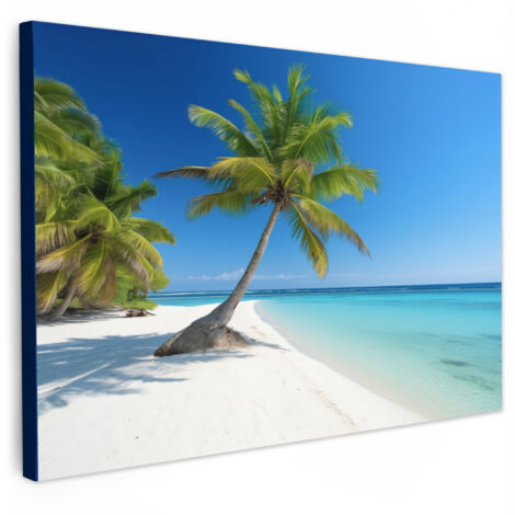QUADRO SU TELA Spiaggia - Palma - Tropicale - Mare 30x20 cm