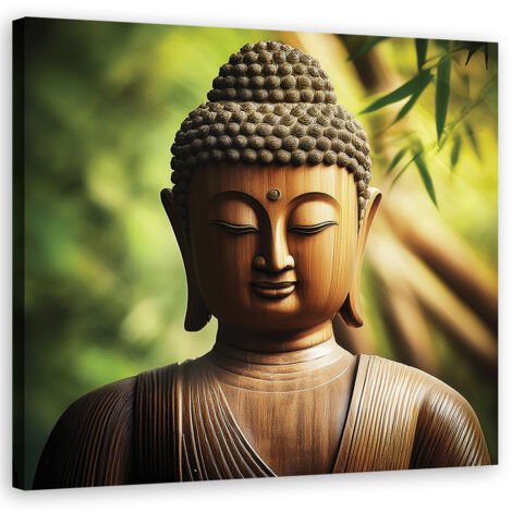 Quadro su tela, Statua di Buddha Zen - 30x30