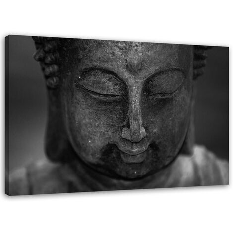 Quadro su tela, Testa di Buddha meditante - 100x70