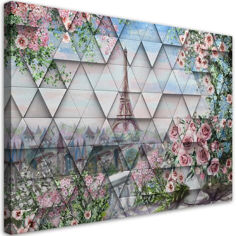 Quadro su tela, Torre Eiffel in primavera - 90x60