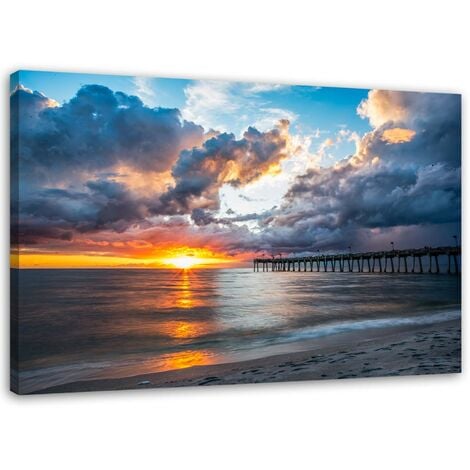 Quadro su tela, Tramonto sul mare - 60x40