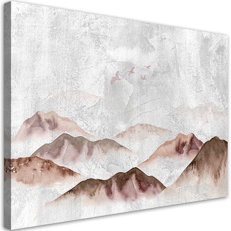 Quadro su tela, Uccelli sulle montagne - 100x70
