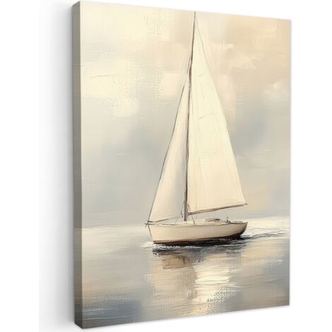 QUADRO SU TELA Veliero - Mare - Nuvoloso 60x80 cm