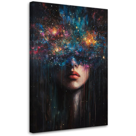 Quadro su tela, Viso di donna Astratto - 40x60