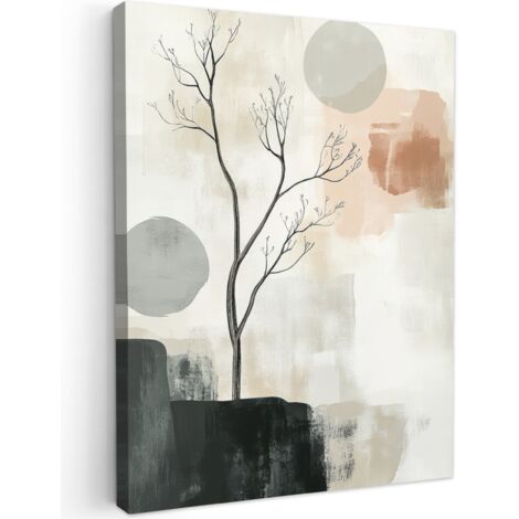 QUADRO SU TELA Wabi sabi - Beige - Pianta 60x80 cm