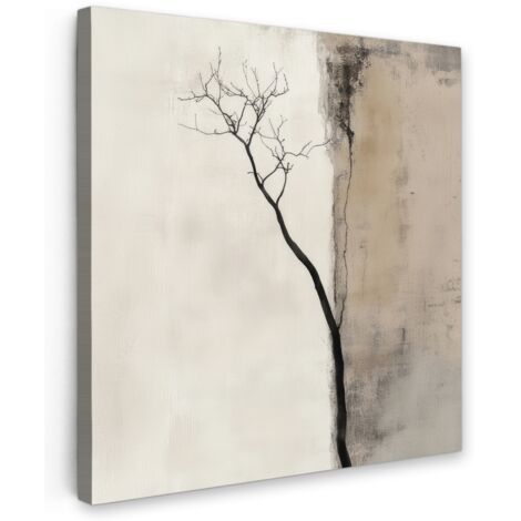 QUADRO SU TELA Wabi sabi - Pianta - Beige 20x20 cm