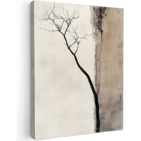 QUADRO SU TELA Wabi sabi - Pianta - Beige 60x80 cm