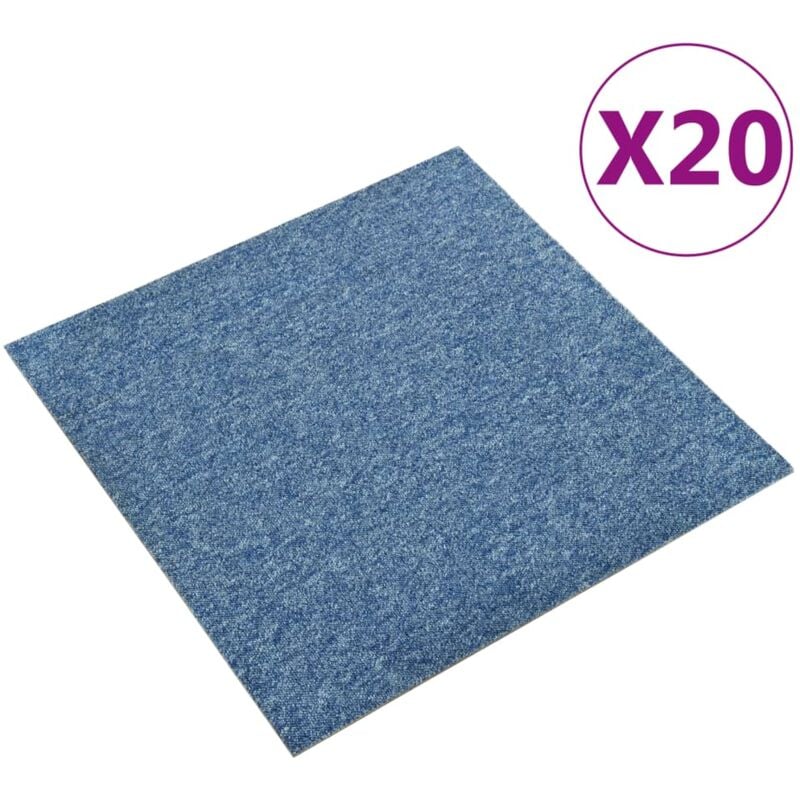 Quadrotte di Moquette 20 pz 5 m² 50x50 cm Blu