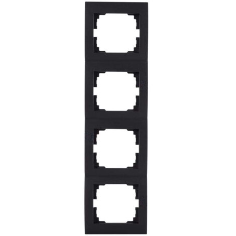 Quadruplice telaio verticale LOGI – 4 posti – ABS nero matt  294x81mm