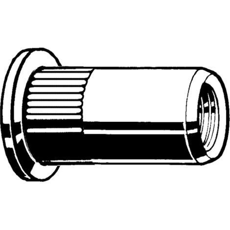 Qualfast 6-OCSH-40 Blind Countersunk Rivet Nut Open Serrated Shank BZP (BX-250)
