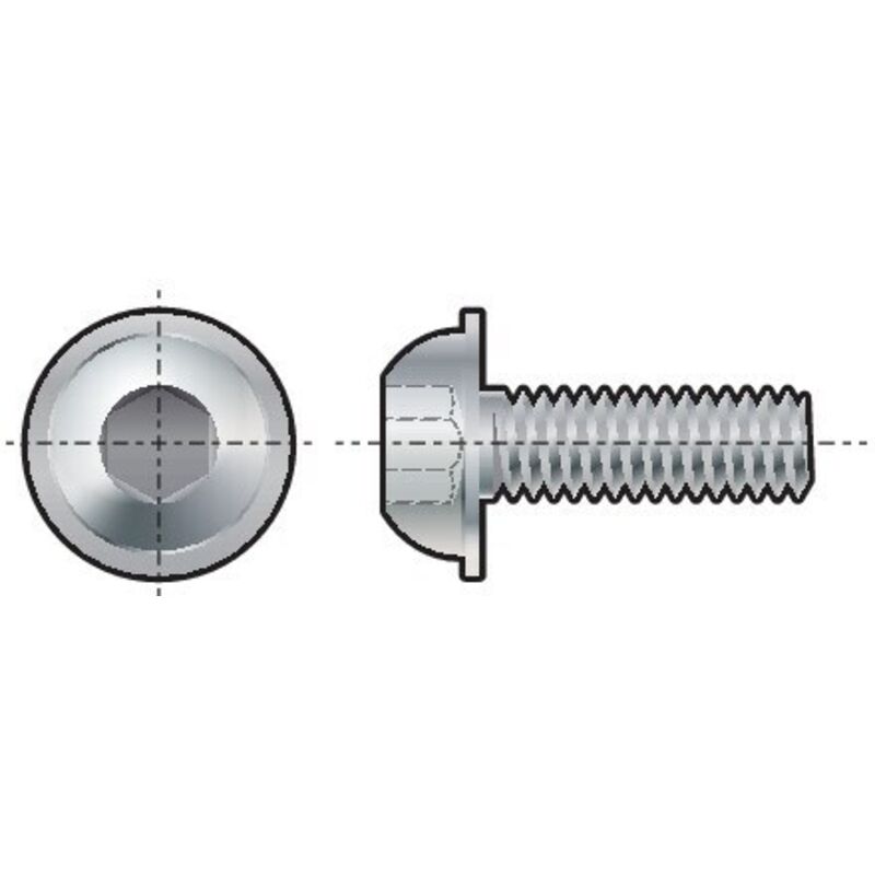 Qualfast M3X12 Socket Button Head Screw Flanged (10.9)- you get 10