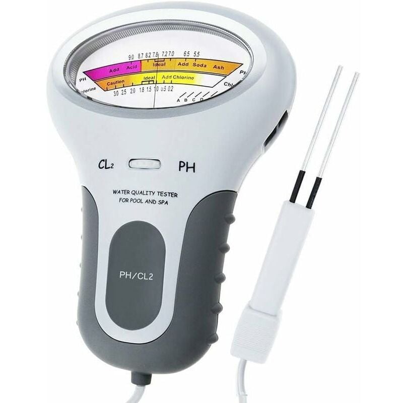 Alovez - Qualité Eau Testeur, Portable Numérique Moniteur, Ph Eau Testeur Analyse Chlore Piscine Kit Test