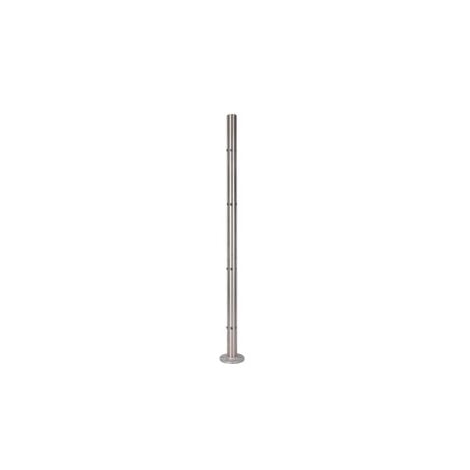 [QUALITE FRANCAISE] - Poteau intermédiaire rond pour montage câbles/ronds et verre - Hauteur 970mm Diamètre 42,4mm - Inox 316