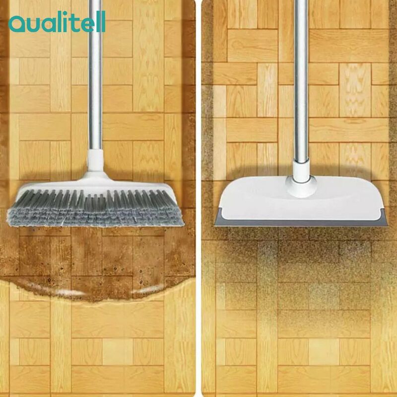 

Qualitell Bano Cepillo de doble uso Cepillo de piso de pared ajustable Limpiador de vidrio Herramienta de limpieza Limpiador de piso para oficina en