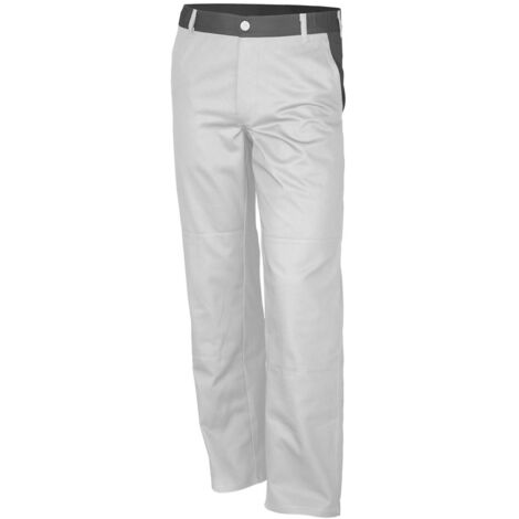 Qualitex  Bundhose basic 2-farbig, Größe: 64, Farbe: weiß/grau