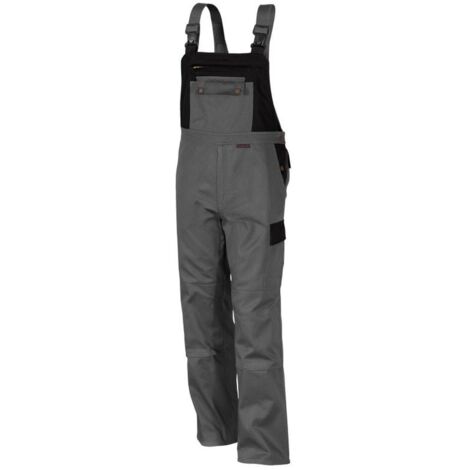 Qualitex Latzhose "image", Größe: 94, Farbe: mittelgrau/schwarz