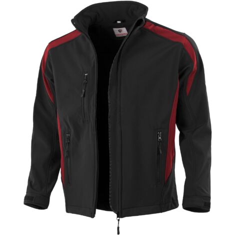 Qualitex Softshelljacke, Größe: 4XL, Farbe: schwarz/rot