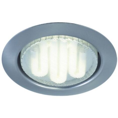 Quality line recessed light set, Disc Brush. iron, Round, 3 pc. set