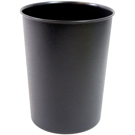 Quality Vibrance Black Lightweight Plastic Waste Paper Basket Bin